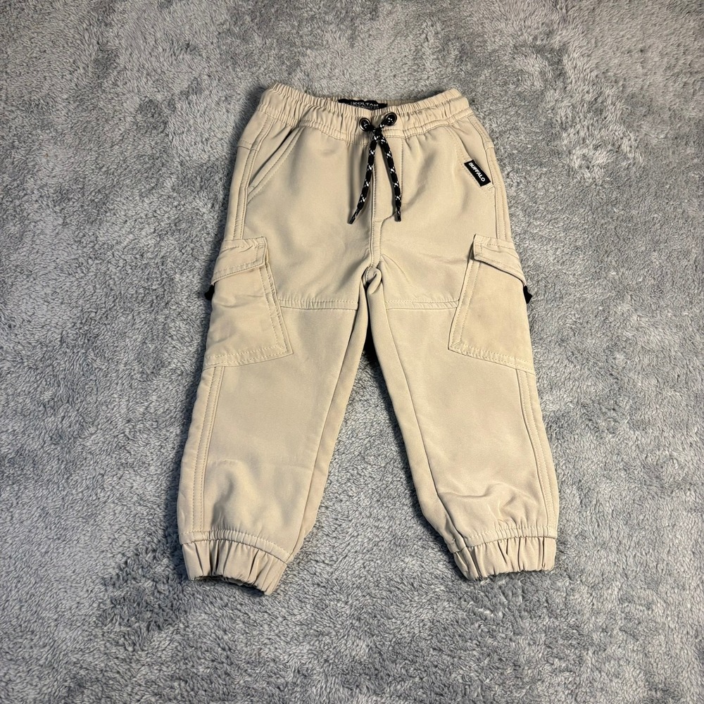 Buffalo David Bitton Zoltan Khaki Cargo Jogger Pants Boys 2T Tan Straight Fit